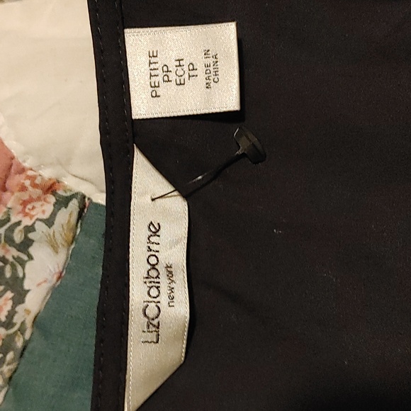 Sleeveless ruffle neck shift summer dress size PP Liz Calaiborne NWT Black - Picture 8 of 10